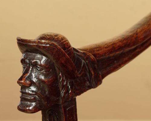 CARVED OAK HALL SEAT C1890 - ADDITIONAL PHOTO 7
