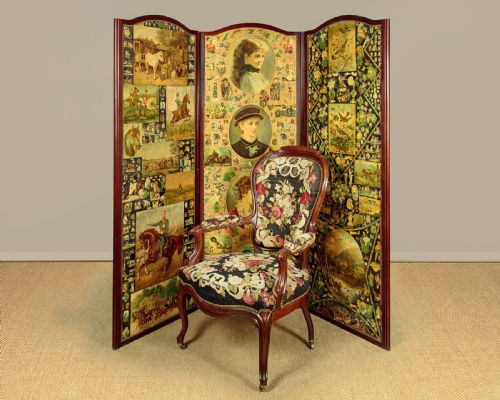 SCRAP WORK FOLDING SCREEN C1890 - ADDITIONAL PHOTO 1