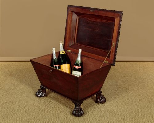 REGENCY MAHOGANY SARCOPHAGUS CELLARETTE C1830 - ADDITIONAL PHOTO 1