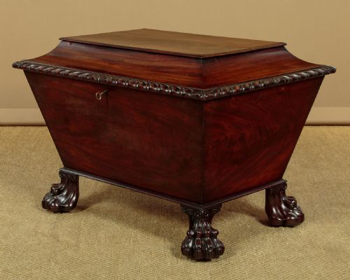REGENCY MAHOGANY SARCOPHAGUS CELLARETTE C1830 - ADDITIONAL PHOTO 2