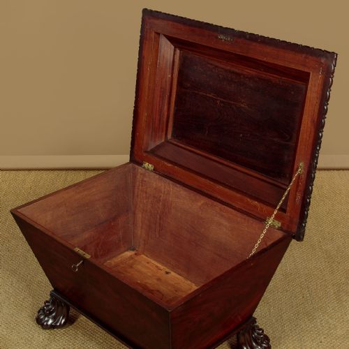 REGENCY MAHOGANY SARCOPHAGUS CELLARETTE C1830 - ADDITIONAL PHOTO 3