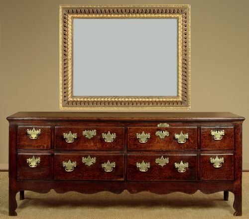LARGE CARVED GILDED CUSHION FRAME MIRROR C1900 - ADDITIONAL PHOTO 1