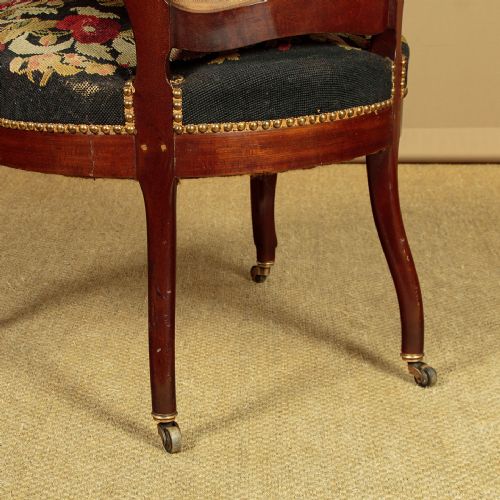WALNUT ARMCHAIR WITH NEEDLEWORK COVERS C1880 - ADDITIONAL PHOTO 10