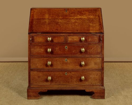 SMALL GEORGIAN OAK BUREAU C1800 - ADDITIONAL PHOTO 2