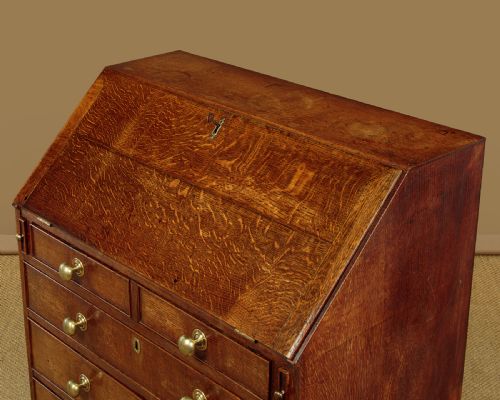 SMALL GEORGIAN OAK BUREAU C1800 - ADDITIONAL PHOTO 5