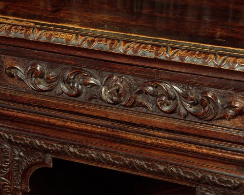 PAIR OF CARVED OAK PIER CABINETS C1880 - ADDITIONAL PHOTO 9