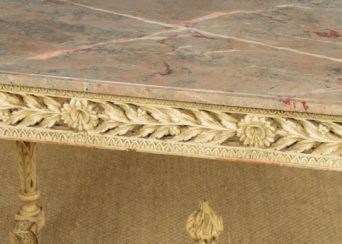 MARBLE TOP CARVED PAINTED CENTRE TABLE C1900 - ADDITIONAL PHOTO 5