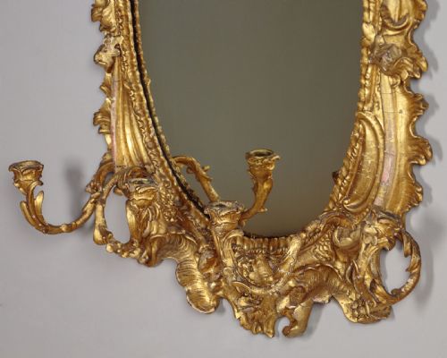 ROCOCO GILDED GIRANDOLE MIRROR C1870 - ADDITIONAL PHOTO 7