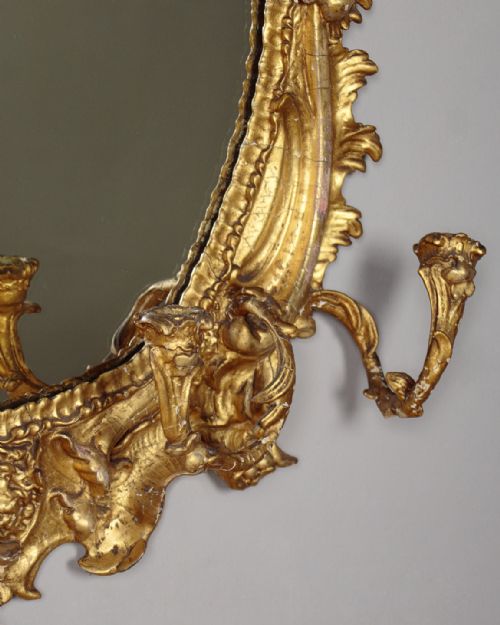 ROCOCO GILDED GIRANDOLE MIRROR C1870 - ADDITIONAL PHOTO 8