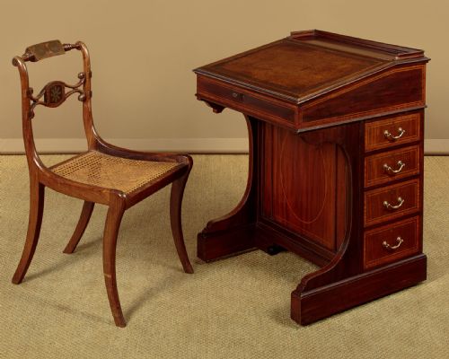 INLAID MAHOGANY DAVENPORT WRITING DESK C1905 - ADDITIONAL PHOTO 1