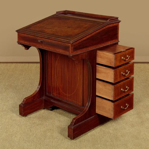 INLAID MAHOGANY DAVENPORT WRITING DESK C1905 - ADDITIONAL PHOTO 5