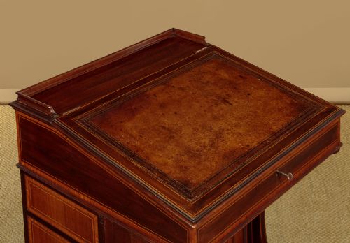 INLAID MAHOGANY DAVENPORT WRITING DESK C1905 - ADDITIONAL PHOTO 6