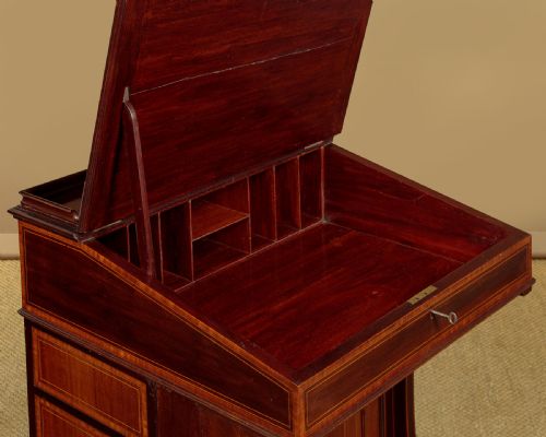 INLAID MAHOGANY DAVENPORT WRITING DESK C1905 - ADDITIONAL PHOTO 7