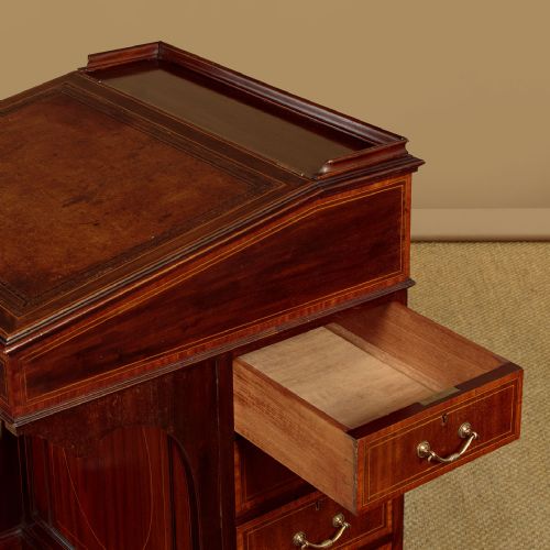 INLAID MAHOGANY DAVENPORT WRITING DESK C1905 - ADDITIONAL PHOTO 8