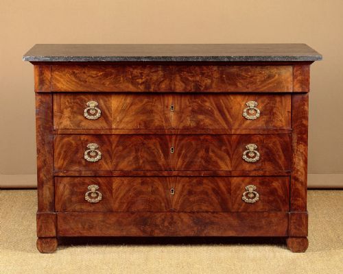 MAHOGANY MARBLE TOP COMMODE C1820 - ADDITIONAL PHOTO 1