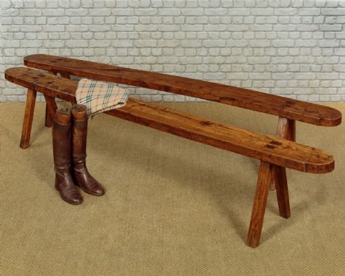 PAIR OF LONG ELM BENCHES C1890 - ADDITIONAL PHOTO 1