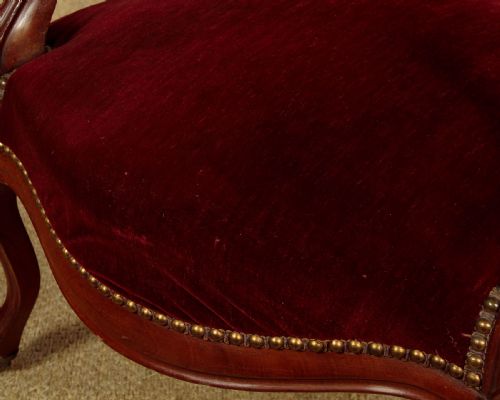 PAIR OF WALNUT ARMCHAIRS C1880 - ADDITIONAL PHOTO 9