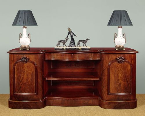 VERY LARGE MAHOGANY PEDESTAL SIDEBOARD C1870 - ADDITIONAL PHOTO 2