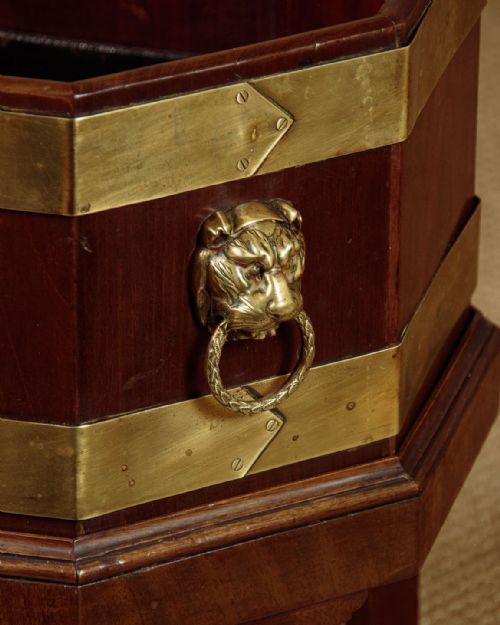 BRASS BOUND CELLARETTE OR JARDINIERE C1920 - ADDITIONAL PHOTO 3