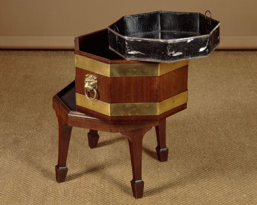 BRASS BOUND CELLARETTE OR JARDINIERE C1920 - ADDITIONAL PHOTO 9