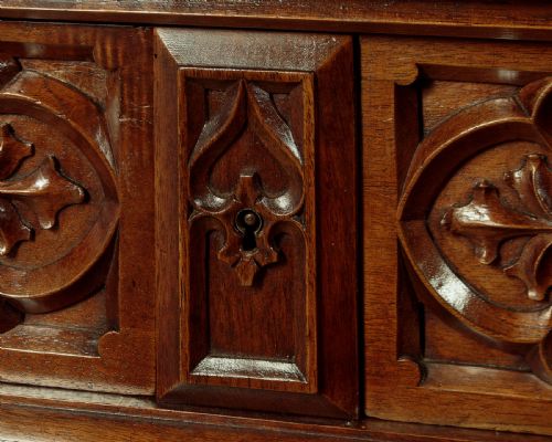 GOTHIC REVIVAL CARVED WALNUT BUFFET C1880 - ADDITIONAL PHOTO 9