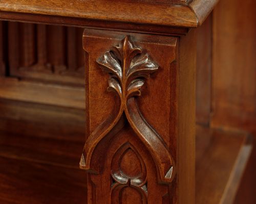 GOTHIC REVIVAL CARVED WALNUT BUFFET C1880 - ADDITIONAL PHOTO 10