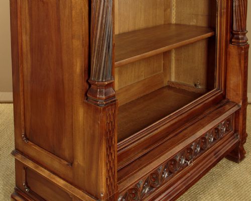 TALL CARVED WALNUT GOTHIC BOOKCASE C1880 - ADDITIONAL PHOTO 10