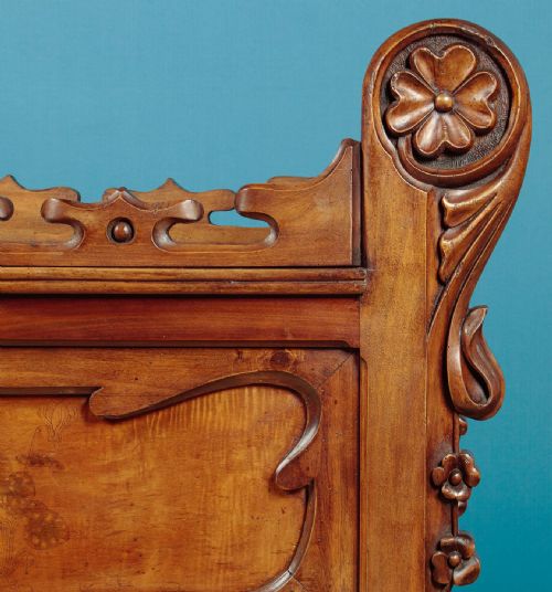 LARGE CARVED WALNUT ART NOUVEAU PLANTER C1890 - ADDITIONAL PHOTO 6
