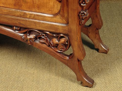 LARGE CARVED WALNUT ART NOUVEAU PLANTER C1890 - ADDITIONAL PHOTO 10