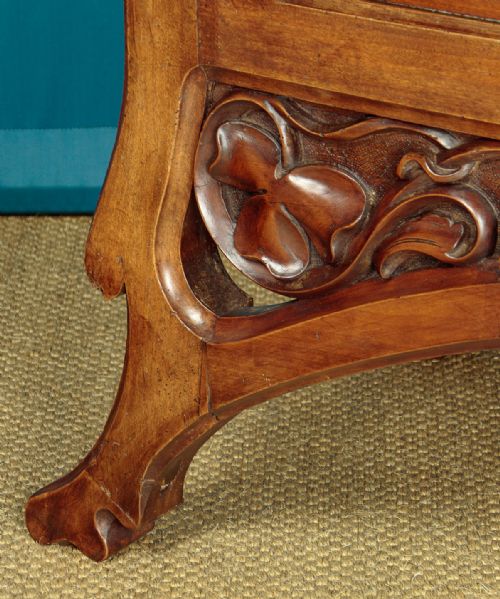 LARGE CARVED WALNUT ART NOUVEAU PLANTER C1890 - ADDITIONAL PHOTO 11