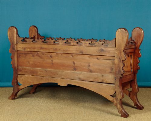 LARGE CARVED WALNUT ART NOUVEAU PLANTER C1890 - ADDITIONAL PHOTO 13