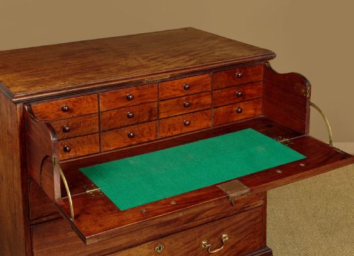 EARLY 19THC MAHOGANY SECRETAIRE BUREAU CHEST OF DRAWERS C1820 - ADDITIONAL PHOTO 6