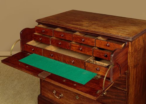 EARLY 19THC MAHOGANY SECRETAIRE BUREAU CHEST OF DRAWERS C1820 - ADDITIONAL PHOTO 7