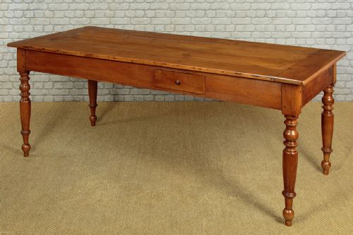 FRENCH CHERRY WOOD FARMHOUSE KITCHEN DINING TABLE C1860