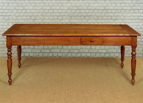 FRENCH CHERRY WOOD FARMHOUSE KITCHEN DINING TABLE C1860 - ADDITIONAL PHOTO 3