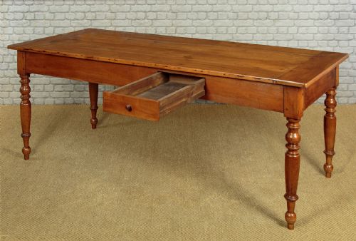 FRENCH CHERRY WOOD FARMHOUSE KITCHEN DINING TABLE C1860 - ADDITIONAL PHOTO 4