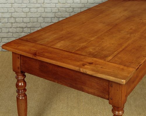 FRENCH CHERRY WOOD FARMHOUSE KITCHEN DINING TABLE C1860 - ADDITIONAL PHOTO 6