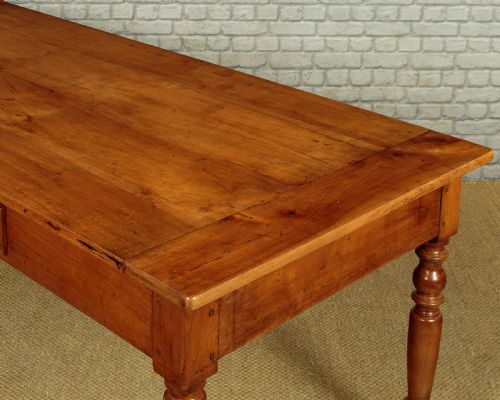 FRENCH CHERRY WOOD FARMHOUSE KITCHEN DINING TABLE C1860 - ADDITIONAL PHOTO 7