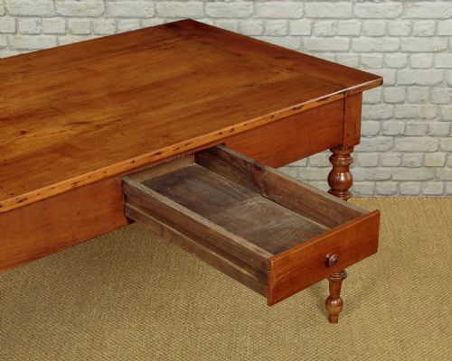 FRENCH CHERRY WOOD FARMHOUSE KITCHEN DINING TABLE C1860 - ADDITIONAL PHOTO 8