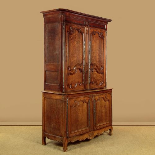 TALL 18THC FRENCH OAK HOUSEKEEPER'S CUPBOARD C1770 - ADDITIONAL PHOTO 2