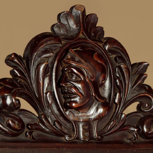 CARVED OAK THRONE CHAIR C1870 - ADDITIONAL PHOTO 4