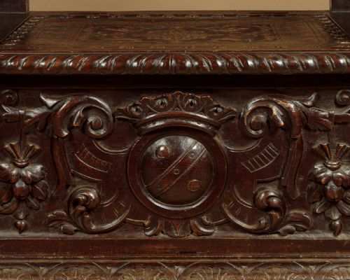 CARVED OAK THRONE CHAIR C1870 - ADDITIONAL PHOTO 12