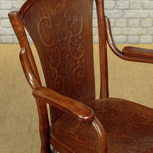 PAIR OF BENTWOOD ARMCHAIRS BY THONET C1900 - ADDITIONAL PHOTO 6