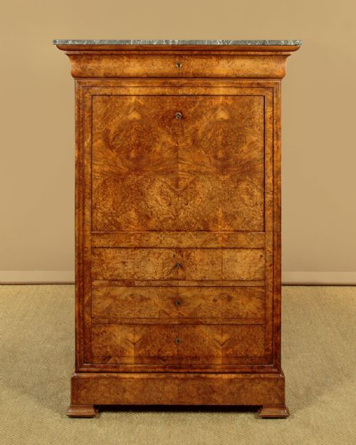 BURR WALNUT SECRETAIRE ABATTANT C1840
