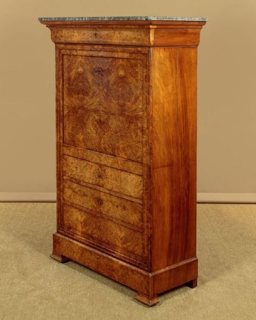 BURR WALNUT SECRETAIRE ABATTANT C1840 - ADDITIONAL PHOTO 2