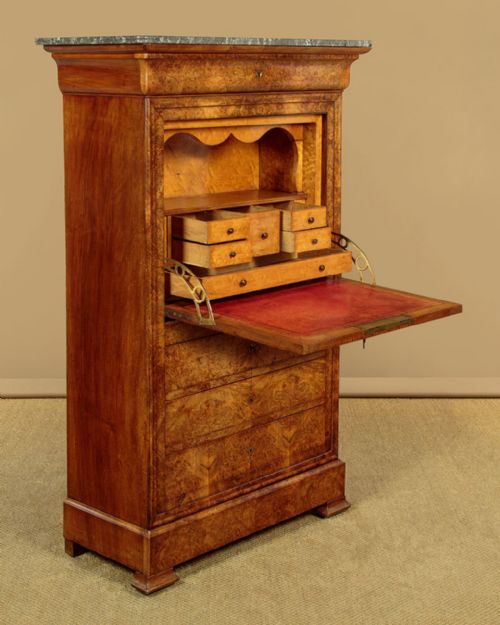 BURR WALNUT SECRETAIRE ABATTANT C1840 - ADDITIONAL PHOTO 3