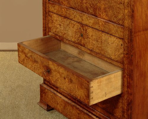 BURR WALNUT SECRETAIRE ABATTANT C1840 - ADDITIONAL PHOTO 9