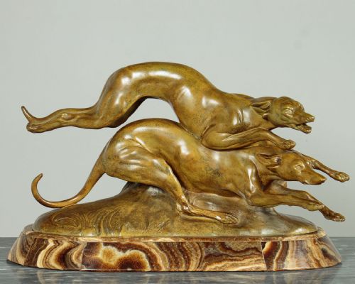 Art Deco Sculpture of Greyhounds C.1930