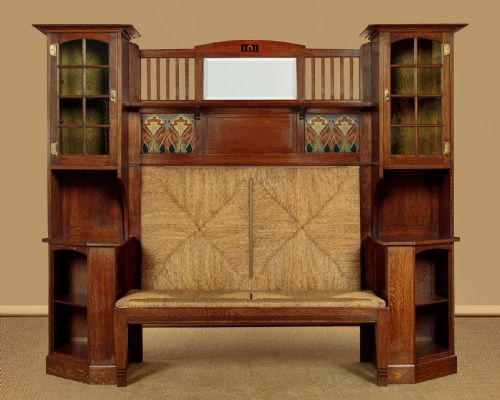 ARTS CRAFTS HALL SEAT C1910