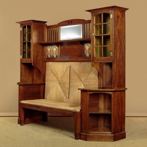 ARTS CRAFTS HALL SEAT C1910 - ADDITIONAL PHOTO 2